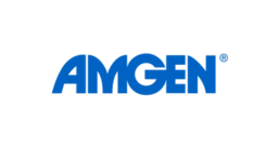 A logo for Amgen, a company that works with 360medlink to develop innovative treatments.